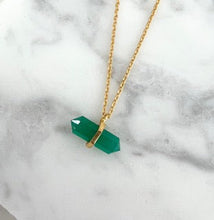 Load image into Gallery viewer, GREEN CHALCEDONY PENCIL NECKLACE