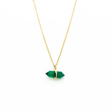 Load image into Gallery viewer, GREEN CHALCEDONY PENCIL NECKLACE