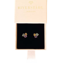 Load image into Gallery viewer, RAINBOW SAPPHIRE STUDS (MADE TO ORDER)