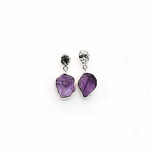 Load image into Gallery viewer, RAW AMETHYST SILVER DROPS