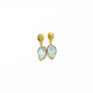 RAW AQUAMARINE GOLD DROPS