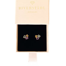 Load image into Gallery viewer, RAINBOW SAPPHIRE STUDS (MADE TO ORDER)
