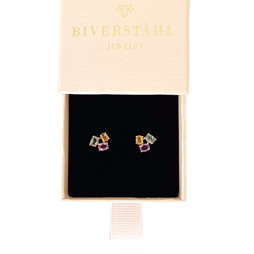 RAINBOW SAPPHIRE STUDS (MADE TO ORDER)