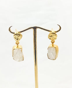 RAW MOONSTONE GOLD DROPS