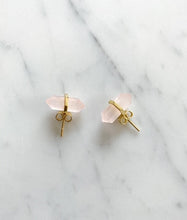 Load image into Gallery viewer, ROSE QUARTZ PENCIL STUDS
