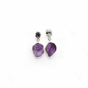 RAW AMETHYST SILVER DROPS