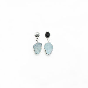 RAW AQUAMARINE SILVER DROPS